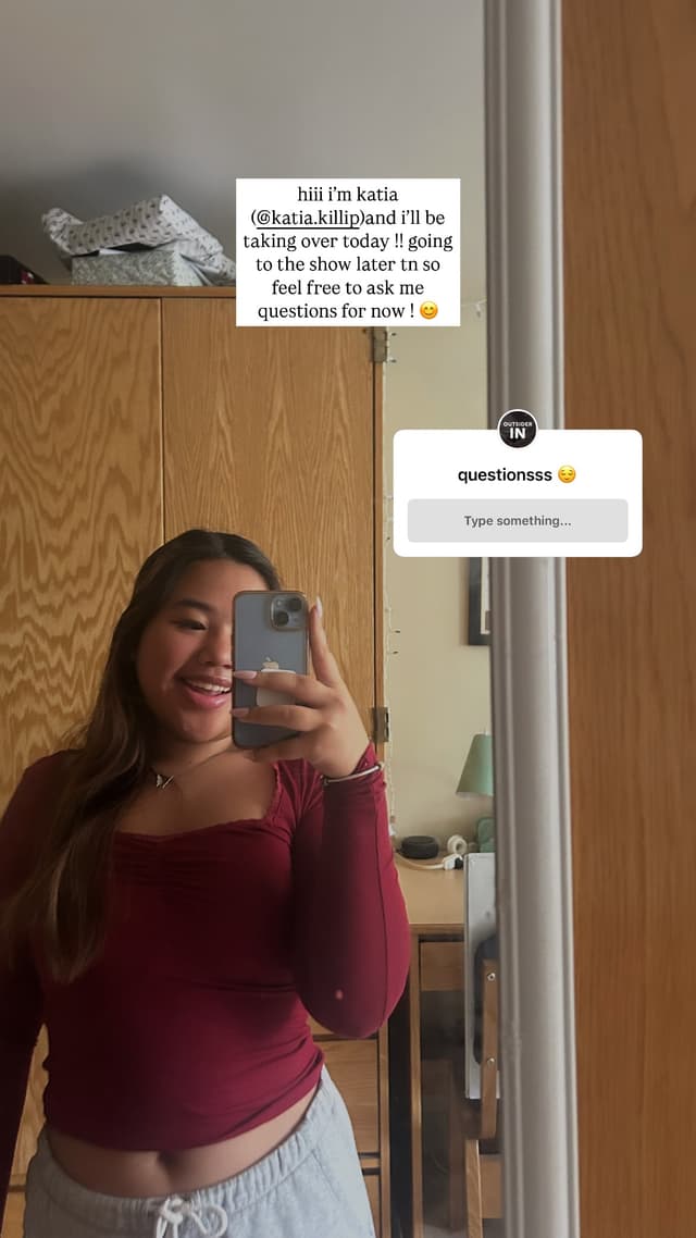 An Instagram story of someone posting their introduction to their takeover, with a questions box included.